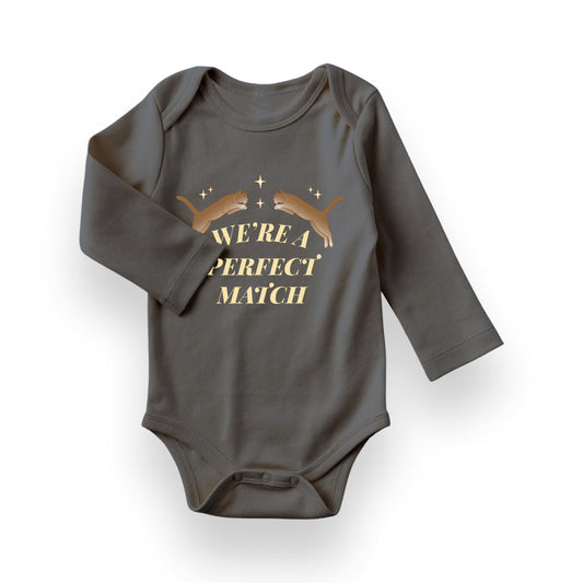 We´re a perfect match - Boys long sleeve bodysuit