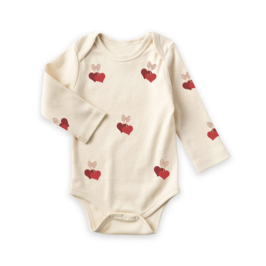 Bows and sweet hearts - Girls longs sleeve bodysuit