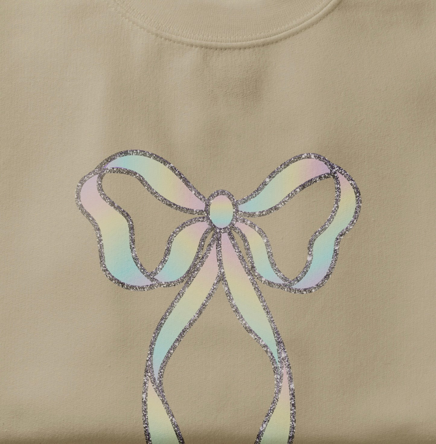 Beige rainbow - Girls crew neck sweatshirt