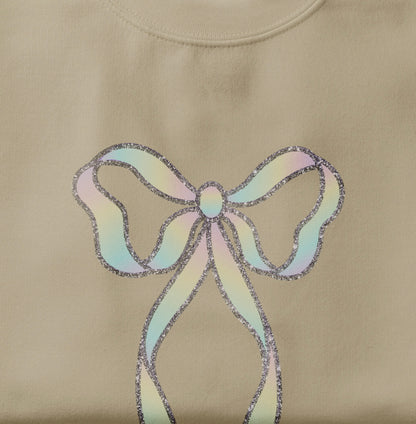 Beige rainbow - Girls crew neck sweatshirt