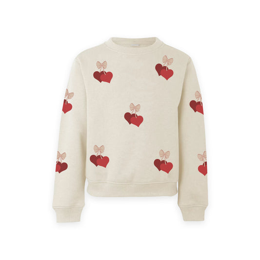 Bows and sweethearts - Girls crew neck sweatshirt